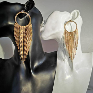 Pendientes de cortina dorados TX con luces de ciudad y arena, hechos a mano, Magic - Product Image 1