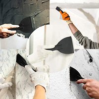 Ensemble de 5 spatules à lame plate biseautée en plastique pour le décapage de papier peint, la réparation de peinture, le remplissage, le calfeutrage et le nettoyage