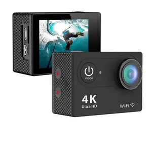 高清最佳4k无线行动相机防水2英寸运动摄像机，支持30米深潜水硬盘/闪存