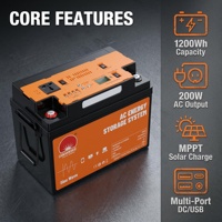 Unidad Inversora UPS AGM de 12V 100Ah CC, Fuente de Alimentación de Respaldo para el Hogar y Exteriores, Modelo Sin Mantenimiento RW-12V100AH-200W