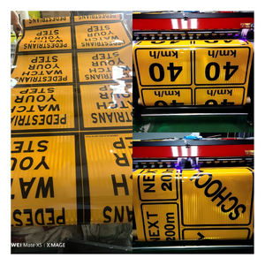 高品质24级反光膜数码印刷耐用铝制交通标志移动门警告牌可造成 - Product Image 2