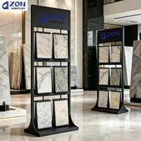 Présentoir vertical compact pour échantillons de pierre – Support métallique en gros pour carreaux de céramique, quartz, granit et marbre artificiel pour salle d'exposition