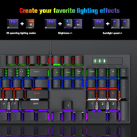 Wired Gaming Mechanical Keyboard RGB Rainbow Backlit Keyboard 104keys E-sport Gaming Ergonomic Keyboard for Pc Tablet Desktop