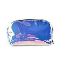 Pochette de maquillage personnalisée Oem Pvc Tpu holographique à paillettes étanche avec fermeture éclair Trousse de toilette cosmétique de voyage professionnelle