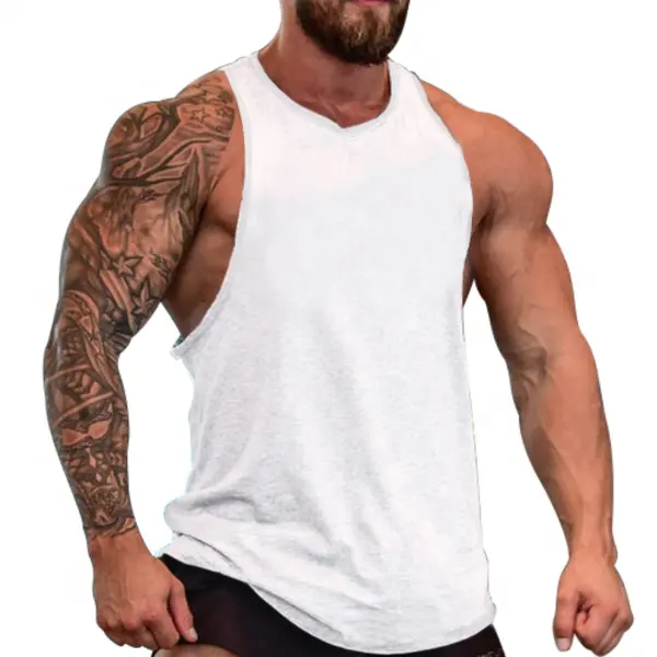 Bán Buôn Tùy Chỉnh In Mô Hình Người Đàn Ông Của Không Tay Tank Top Spandex Polyester Chạy Singlet Thể Thao Áo Sơ Mi