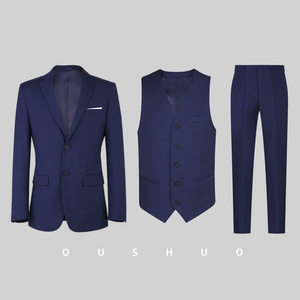 S6380F 2023 Drop Shipping Set di tre pezzi personalizzati di alta qualità per uomini d'affari professionali Set di abiti da sposa da uomo - Product Image 5