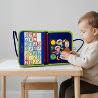 Livre d'activités Montessori personnalisable en feutre, livre silencieux, livre sensoriel pour la petite enfance, livre d'autocollants magiques, jouets pour enfants, tout-petits