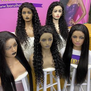 BoruiHair <span class=keywords><strong>วิก</strong></span>ผมตรงนุ่มไร้ขอบ,ผมปลอมแต่งลูกไม้ด้านหน้าแบบเต็มศีรษะแพรไหมผสมกับผมเด็ก - Product Image 5