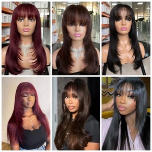 <span class=keywords><strong>Perruque</strong></span> blonde 613 à coupe dégradée avec frange, en cheveux humains, couleur personnalisable, pour usage quotidien ou <span class=keywords><strong>de</strong></span> fête, vente en gros <span class=keywords><strong>de</strong></span> perruques en vrac - Product Image 5