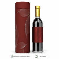 Emballage en tube cylindrique en papier kraft recyclable de luxe avec logo personnalisé pour le vin, la bière et les spiritueux