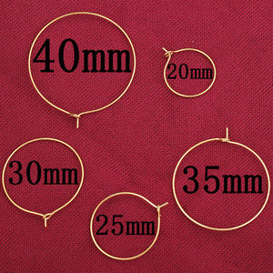 Strutture per Orecchini a Cerchio in Acciaio Inossidabile con Placcatura PVD <span class=keywords><strong>Oro</strong></span> 18K per Creazione di Gioielli Fai-da-Te | Componenti per Orecchini a Cerchio Aperti | Forniture per Bigiotteria all'Ingrosso - Product Image 4