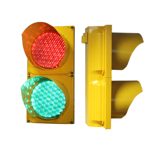 Semáforos LED Rojos y Verdes <span class=keywords><strong>de</strong></span> 200 mm con Carcasa Amarilla y Lente <span class=keywords><strong>de</strong></span> Telaraña Bidireccional, Certificación IP65 CE - Product Image 1