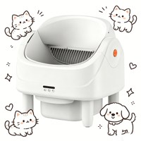 Toptan Açık Üstlü Yuvarlak Plastik Kedi Tuvaleti 75L APP Kontrollü Koku Giderici Atık Bertarafı Çöp Torbalarıyla Akıllı Kedi Tuvaleti