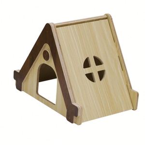 Maisonnette en bois pour chinchilla Golden Bear Villa, portable, respirante, cage jouet pour petits animaux, toutes saisons, style dessin animé, pour salons d'enfants - Product Image 6