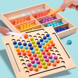 Juguete Montessori de madera, juego de clasificación de colores, patrón a juego, ayuda a los niños, ejercicio práctico, Clip de cuentas, juguete - Product Image 6