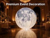 Ballon lunaire gonflable géant réaliste avec LED lumineuses pour la décoration de mariage en plein air, fête, événement, grande lumière lunaire gonflable
