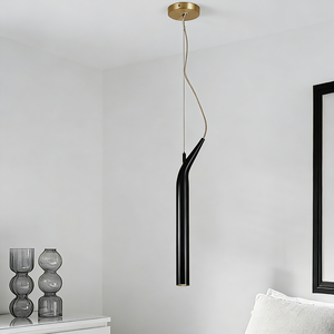 Wholesale Modern Minimalist LED Pendant <b>Light</b> Black Copper Suspension for Bedroom <b>Dining</b> Room Creative Single Tubes Hanging Lamp - Product Image 1