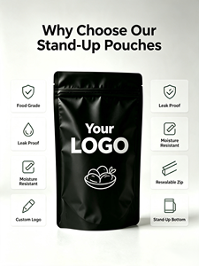 Sacchetti Stand-up Personalizzati per Alimenti con Chiusura a Zip Richiudibile per Pellet BBQ, Prodotti Secchi, Chicchi di Caffè - Product Image 2