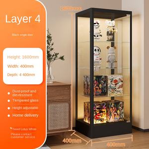 Gabinete de exhibición de almacenamiento de juguetes <span class=keywords><strong>Lego</strong></span> de vidrio transparente moderno con estantes ajustables Muebles para el hogar - Product Image 6