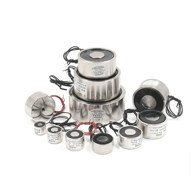 Round Shape Electromagnet 12V 24V DC 120KG 800KG Force Permanent Lifting Electromagnet