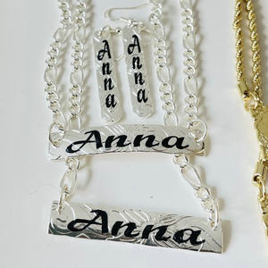 JX268 Personalized Name Set Earring Bracelet Enamel <strong>Heart</strong> Flower Chain Necklace Customize Hawaiian Samoa Guam Jewelry Wholesale