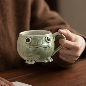 Cute Frog Shaped Coffee Mug with Spoon Personalized Funny Ceramic Cup Unique Gift Idea - Product Image 6
