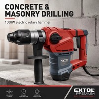 Perceuse à percussion EXTOL 1500W 8890207, puissante et robuste, pour le perçage du béton et de la maçonnerie.