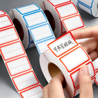Etiquetas Autoadhesivas Personalizadas en Blanco para Escribir, con Borde Rojo y Azul, para Oficina, Cocina y Almacén