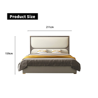 Meubles de chambre à coucher en cuir personnalisables de conception italienne moderne de luxe, lits doubles king-size avec couleurs personnalisables
