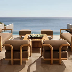 2025 Gartenmöbel Set Esstisch Sonnenbaden Villa Balin esisches Sofa Naturholz Naturholz Outdoor Teak Sofa Set - Product Image 1