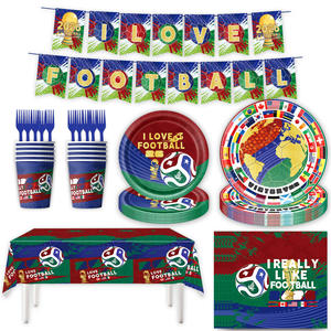 Decoraciones <span class=keywords><strong>para</strong></span> Fiesta Temática de Fútbol 2026, Platos, Vasos y Adornos <span class=keywords><strong>para</strong></span> <span class=keywords><strong>Pastel</strong></span> de Papel Desechables, Juego de Vajilla Ecológica <span class=keywords><strong>para</strong></span> 10 <span class=keywords><strong>Personas</strong></span> - Product Image 2