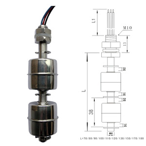 KOLAS FAST-47LP-F30 Industrial Stainless Steel Liquid Level <b>Sensor</b> Magnetic Reed <b>Switch</b> Float Ball Screwing Mounting Guangdong - Product Image 1