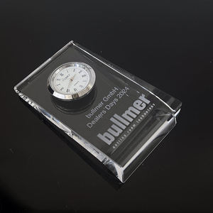Reloj de mesa de regalo de escritorio de negocios con premio de trofeo de cristal personalizado - Product Image 4