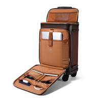 Bagage de voyage d'affaires personnalisé avec logo, adapté aux ordinateurs portables de 15 pouces, bagage à main de luxe en cuir véritable de 20 pouces