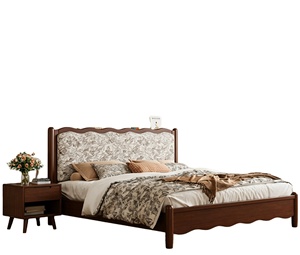 <span class=keywords><strong>Lit</strong></span> en bois massif de style français moderne et vintage avec tête de <span class=keywords><strong>lit</strong></span> capitonnée florale festonnée, cadre de <span class=keywords><strong>lit</strong></span> en noyer avec <span class=keywords><strong>rangement</strong></span> à vérin à gaz - Product Image 2