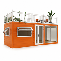 Maison conteneur extensible moderne avec terrasse sur le toit, maison préfabriquée modulaire pour usage résidentiel et commercial