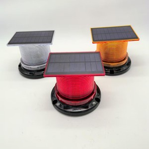 ไฟเตือนพลังงานแสงอาทิตย์ LED กระพริบสีแดงเหลืองส้ม ฐานแม่เหล็ก IP65 080S ไฟนิรภัยจราจรสำหรับงานก่อสร้างถนน - Product Image 1