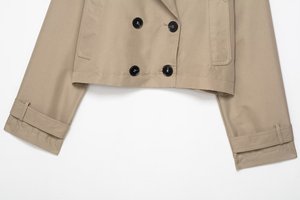 Femme 2025 nouvelle mode et loisirs Joker revers <span class=keywords><strong>trench</strong></span> <span class=keywords><strong>court</strong></span> à double boutonnage <span class=keywords><strong>trench</strong></span>-coat rétro femme chic à manches longues. - Product Image 6
