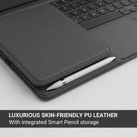 Casing Keyboard Laudtec Slim Folio Style untuk iPad (Generasi ke-10 & A16), Keyboard Nirkabel Terintegrasi Kompatibel dengan sistem iPadOS