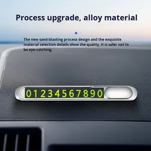 Fabrika toptan araba aksesuarları süs araba dijital plaka görünmez paslanmaz çelik park işareti telefon numarası plaka - Product Image 4