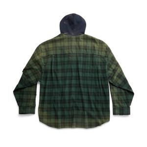 เสื้อฮู้ดแฟชั่นคลาสสิกสไตล์ยูนิเซ็กซ์  โลโก้แบบกำหนดเอง  ทรงโอเวอร์ไซส์ สีเขียวและดำ ผ้าสักหลาดลายตารางยืดได้ - Product Image 6