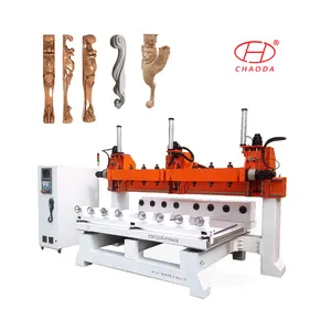 3 4 5 axis cnc woodworking machine milling router with SGS certificate for legs 3d statues carving