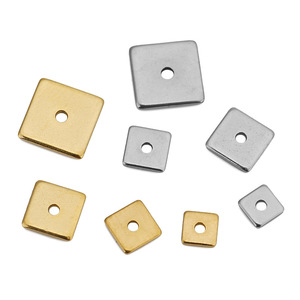 Separadores Cuadrados de Acero Inoxidable, Chapados en Oro y Plata, Accesorios para Joyería DIY, Suministros para Abalorios - Product Image 5