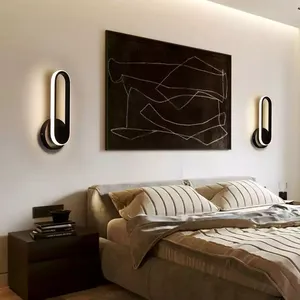Applique murale moderne à LED en acrylique à angle droit, noire, pour salon, couloir, escalier, décoration de maison, luminaire d'intérieur de luxe, 6W