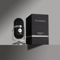 Flacon de parfum en verre octogonal de luxe de haute qualité 50 ml 100 ml avec bouchon à motif pierre et pompe pulvérisatrice, conteneur vide anti-fuite