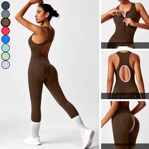 Combinaison de sport sans couture <span class=keywords><strong>pour</strong></span> femme, haute élasticité, effet <span class=keywords><strong>ventre</strong></span> <span class=keywords><strong>plat</strong></span>, une pièce, <span class=keywords><strong>pour</strong></span> <span class=keywords><strong>gym</strong></span>, fitness et yoga - Product Image 2
