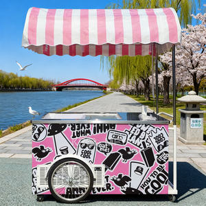 Carrito de Helados Móvil con Congelador para Camioneta, Vitrina Exhibidora de Helados, Carrito de Flores para Exteriores - Product Image 6