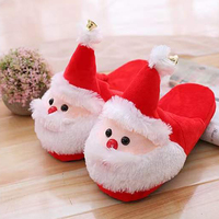 Pantoufles d'intérieur moelleuses pour femmes Pantoufles de chambre à coucher du père Noël Pantoufles de Noël