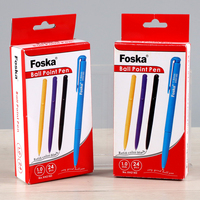 Foska promotionnel multicolore stylo à bille stylo à bille en plastique logo personnalisé stylo d'écriture pour la publicité d'hôtel de bureau