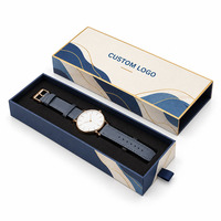 Boîte cadeau avec impression de logo personnalisé, emballage rigide avec laminage mat, boîte à tiroir coulissant pour boîtes à montres en papier